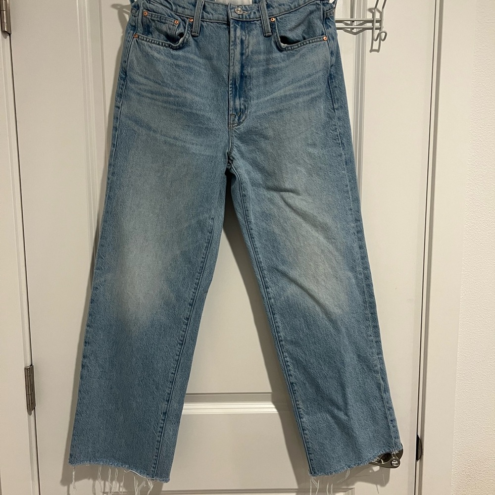 MOTHER The Rambler Zip Ankle Fray - I’m With the Band Straight Leg Jeans